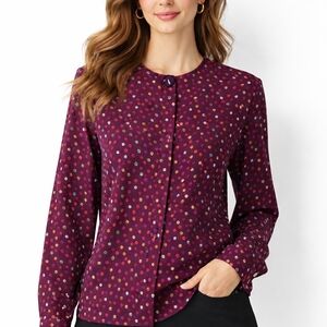 Oscar de la Renta Expressions Polka Dot Blouse Size 12